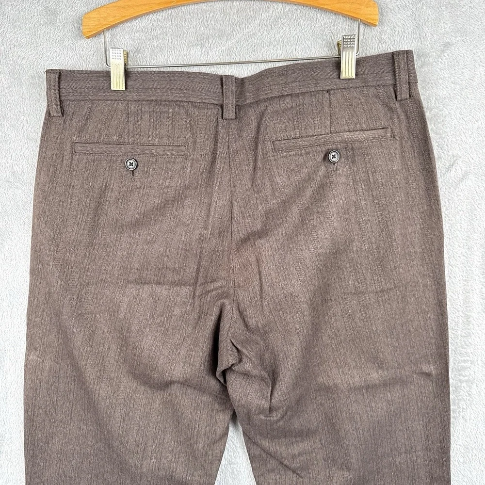 Banana Republic Dawson Pants Mens 34x30 Brown Houndstooth Cotton Office